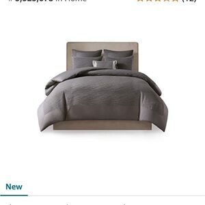 N Natori Hanae 3 Piece Cotton Blend Duvet Set Yarn Dyed Bedding Cover